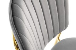 K499 popielate krzesło ze złotymi nogami 2