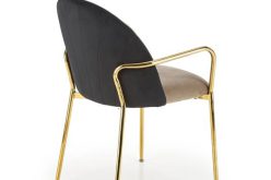 K500 przepiękne krzesło do salonu beżowe ze złotem 1