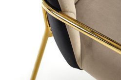 K500 przepiękne krzesło do salonu beżowe ze złotem 2