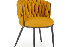 Piękne musztardowe krzesło do salonu