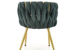 K517 ekskluzywne krzesło ciemnozielone złote 1