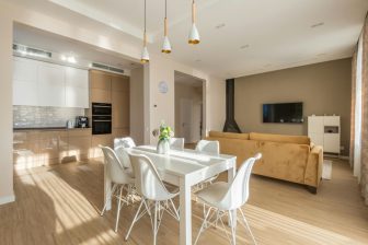 Ładna kuchnia z salonem