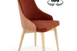 Cynamonowe krzesło obrotowe na bukowych nogach