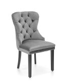 Krzesło popielate z przeszyciami w stylu glamour