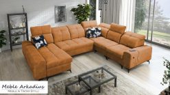 Narożnik U kształtny z funkcją spania z ładowarką USB SILVER 8 5