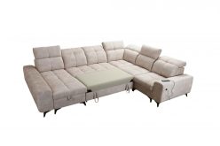 Narożnik U kształtny z funkcją spania z ładowarką USB SILVER 8 9