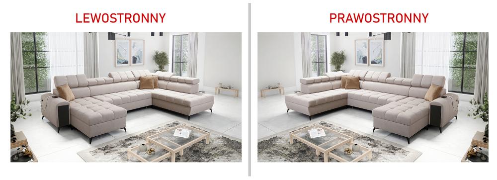 Narożnik U z funkcją spania z barkiem z USB GUSTAV 6 13