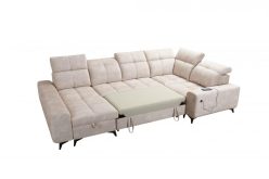 Narożnik w kształcie U z funkcją spania z ładowarką USB SILVER 4 8