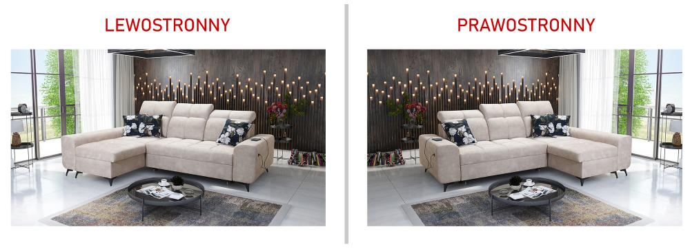 Narożnik z funkcją spania z ładowarką USB SILVER 1 18