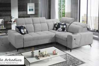 Narożnik z funkcją spania z ładowarką USB SILVER 2