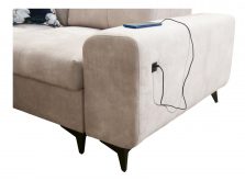 Narożnik z funkcją spania z ładowarką USB SILVER 2 14