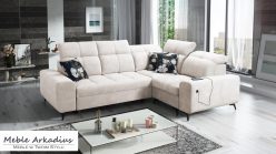 Narożnik z funkcją spania z ładowarką USB SILVER 2 1