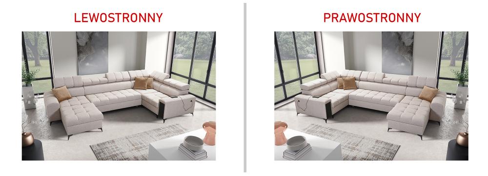 Narożnik podkowa z funkcją spania z barkiem z USB GUSTAV 4 MINI 14