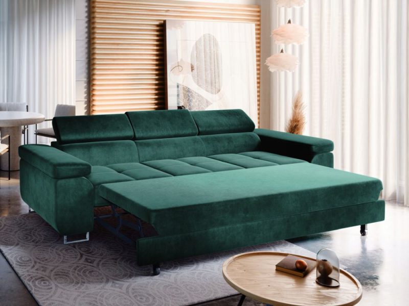 Rozkładana kanapa mogąca służyć jako tapczan do spania