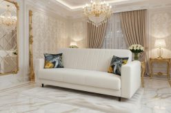 Beżowa wersalka glamour rozkładana