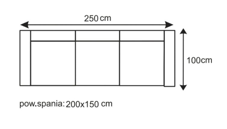 Kanapa rozkładana powierzchnia spania 150x200 AKIRA 2