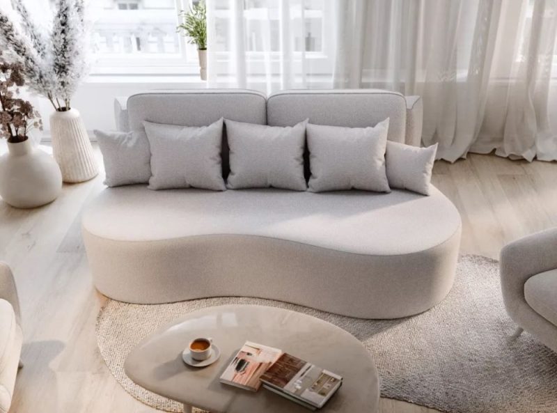 Mała kanapa z funkcją spania i pojemnikiem na pościel