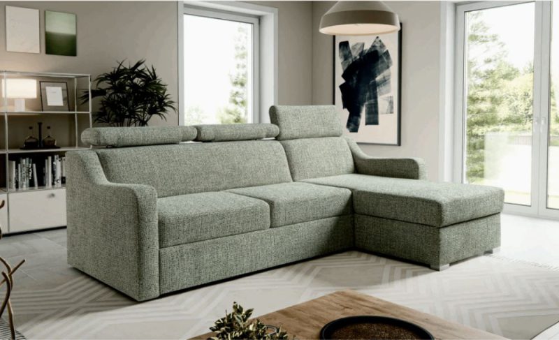 Mały narożnik z funkcją spania z oparciem do małego salonu