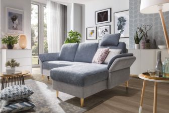 Mały narożnik z funkcją spania nowoczesny