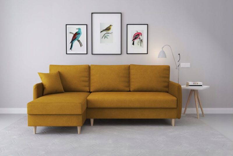 Mały narożnik z funkcją spania z wygodnym materacem dla dwóch osób