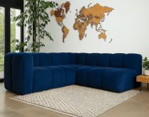 Wygodny narożnik granatowy z przszyciami