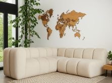 Duży beżowy narożnik do salonu bez funkcji spania