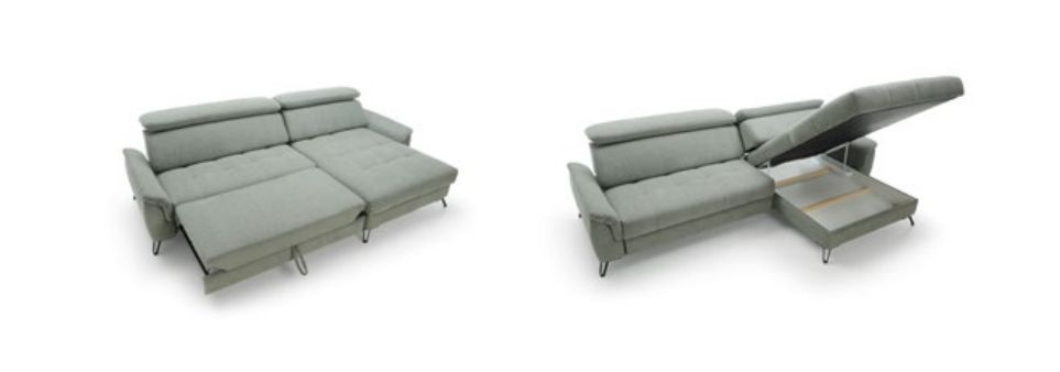 Narożnik rozkładany regulowana głębokość siedzisk pianka HR LOTOS 3 4