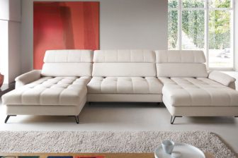 Ogromny narożnik U z regulowaną głębokością siedzisk