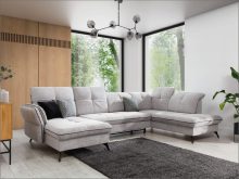 Wielki narożnik U do salonu z regulowanymi zagłówkami i boczkami
