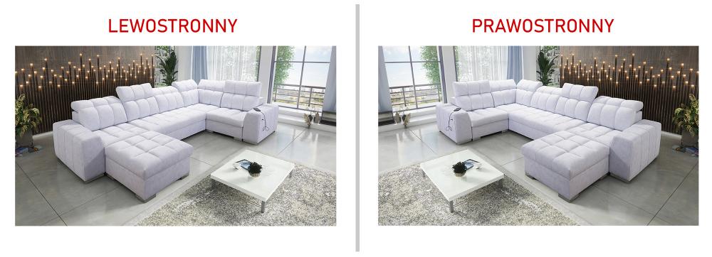 Narożnik U z funkcją spania z USB KIRIS 4 8