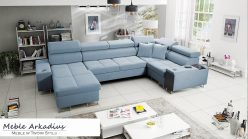 Narożnik U z funkcją spania z gniazkiem i barkiem MELLOW 4 MAXI 1