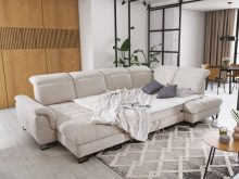 Ogromny narożnik podkowa z funkcją spania codziennego