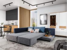 Designerski narożnik z bardzo dużą powierzchnią spania