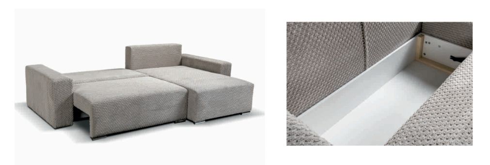 Narożnik z funkcją spania na piance PUR AKIRA 1