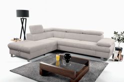 Nowoczesny narożnik z 5 zagłówkami z funkcją spania