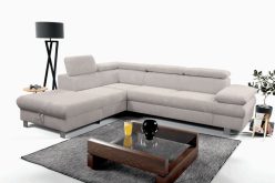 Nowoczesny narożnik z 5 zagłówkami z funkcją spania