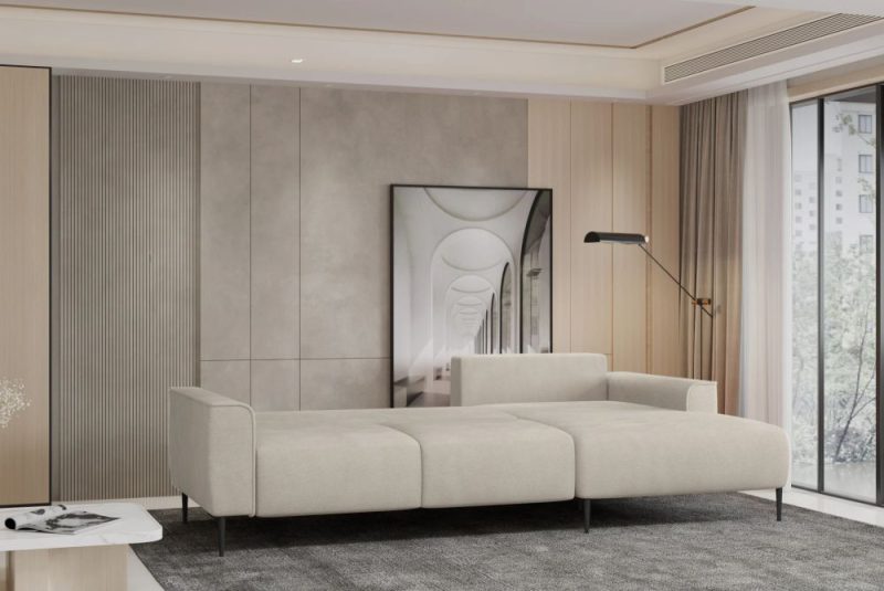 Narożnik z funkcją spania dla dwóch osób na sprężynach falistych