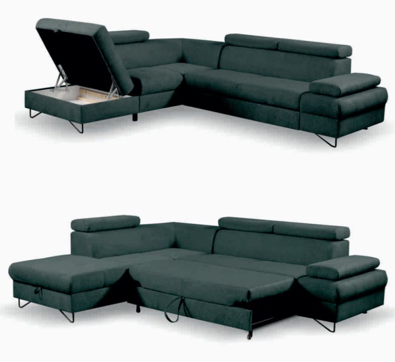 Narożnik z funkcją spania na loftowych nogach FUGA 1