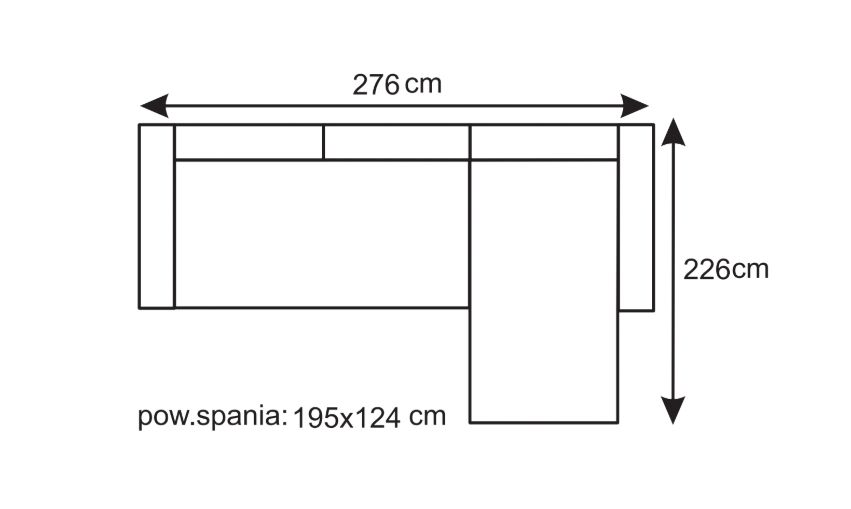 Narożnik z funkcją spania na loftowych nogach FUGA 2