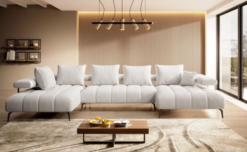 Agangardowy narożnik z funkcją spania i designerskim wyglądem