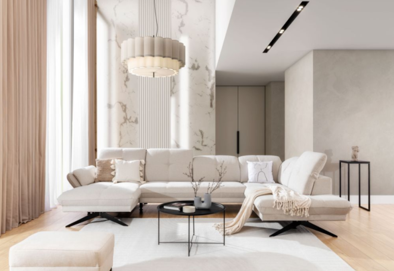 Ekskluzywny Narożnik z funkcją spania i łatwoczysczącą tkaniną