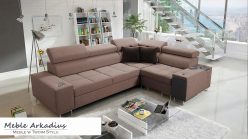 Narożnik z funkcją spania z gniazdkiem i barkiem MELLOW 2 8