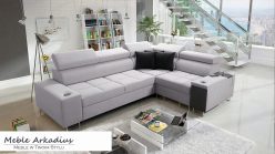 Narożnik z funkcją spania z gniazdkiem i barkiem MELLOW 2 6