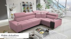 Narożnik z funkcją spania z gniazdkiem i barkiem MELLOW 2 4