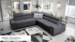 Narożnik z funkcją spania z gniazkiem i barkiem MELLOW 3 5