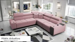 Narożnik z funkcją spania z gniazkiem i barkiem MELLOW 3 4