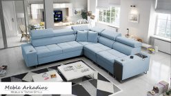 Narożnik z funkcją spania z gniazkiem i barkiem MELLOW 3 3