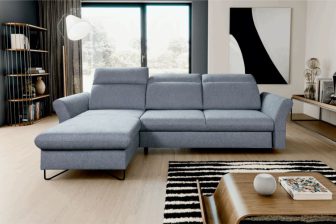 Ponadczasowy narożnik rozkładany z ruchomymi zagłówkami