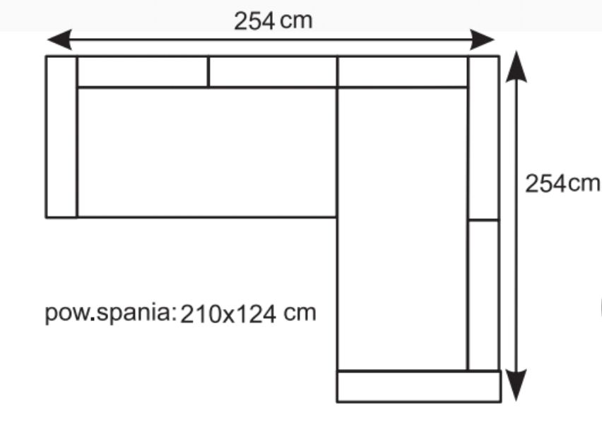 Narożnik z funkcją spania z zagłówkami POLLY 2