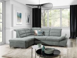 Nowoczesny narożnik do salonu i codziennego spania z regulacją głębokości